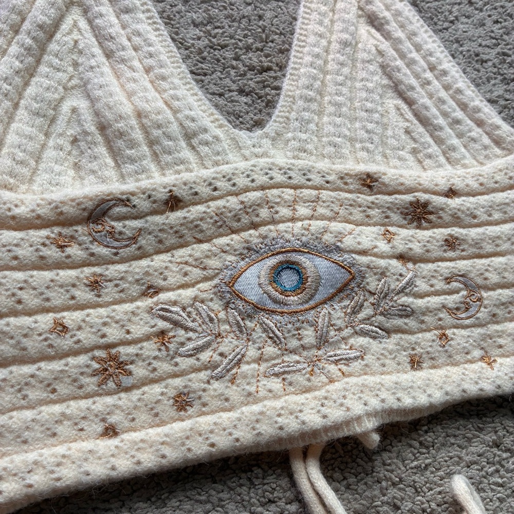 ROMWE Cream Textured Knit Top - Picture 5 of 14